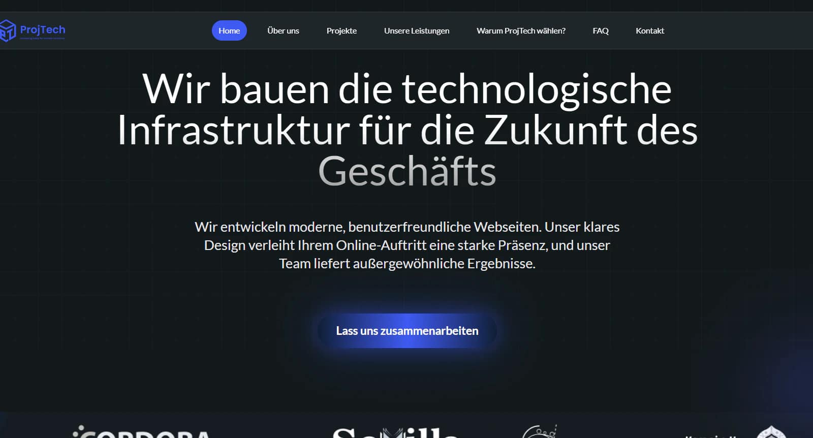 ProjTech Portfolio website preview